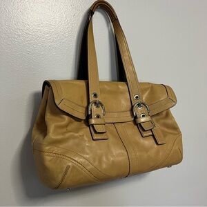 Vintage Coach SoHo Leather Shoulder Bag with Silver Hardware